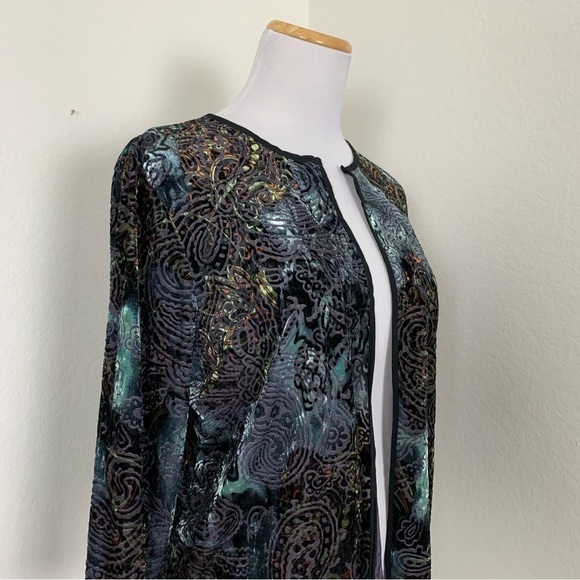 NWT Lularoe Elegant Stella Bolero Velvet Burnout Jacket Open Front Paisley - Picture 5 of 15